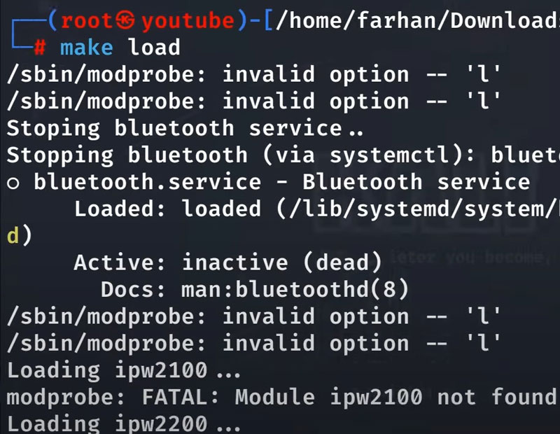 make load in the terminal