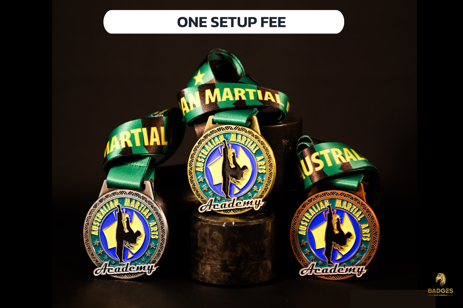 Custom medals for Australian Martial Arts Academy.