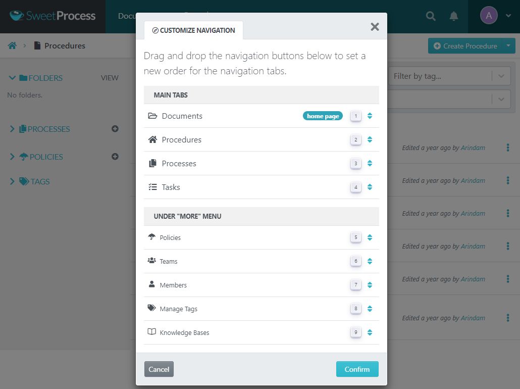 customize the navigation menu