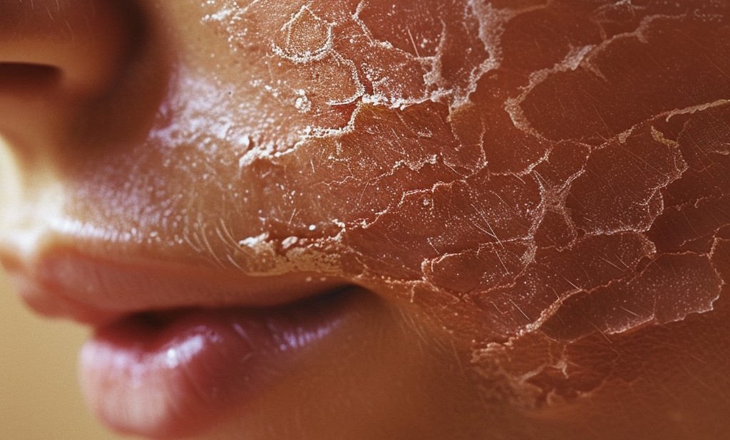 dry skin, peeling skin in seborrheic dermatitis