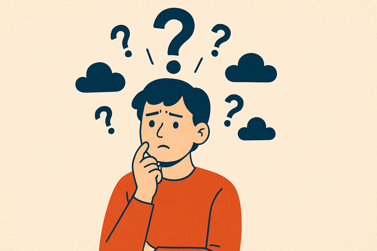 a graphic of wondering person