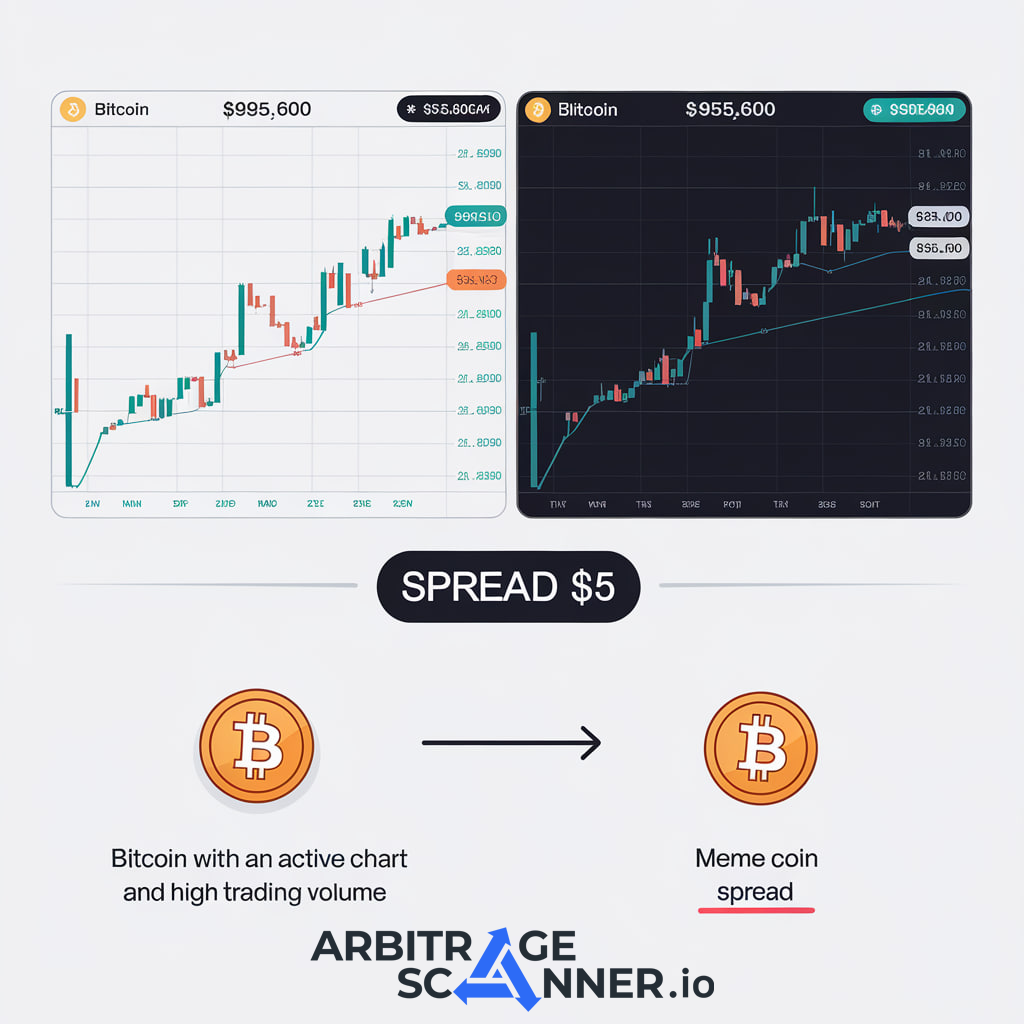 What is the Spread in cryptocurrency arbitrage and how to calculate it?