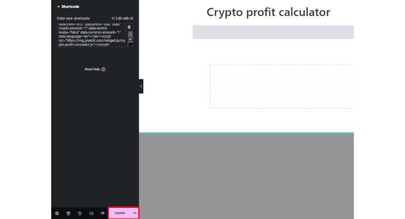 Publish Crypto profit calculator