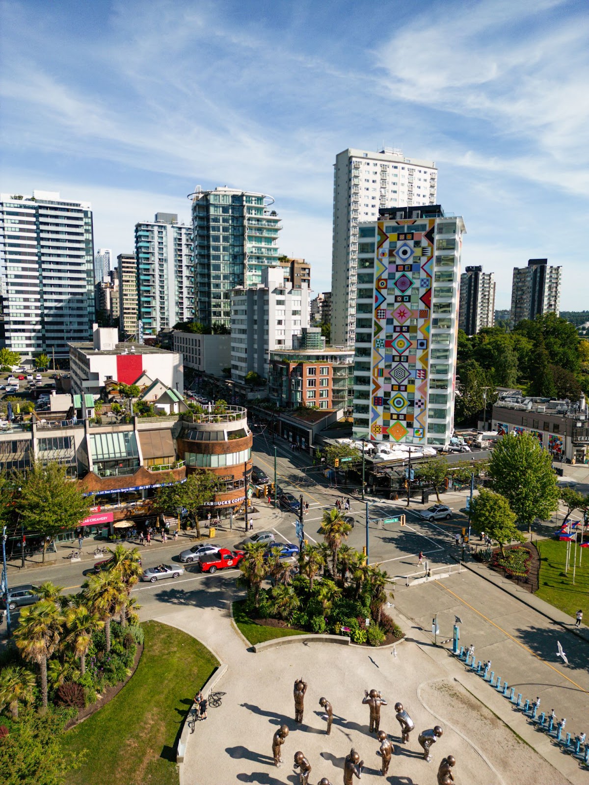 The bustling businesses of the English Bay waterfront, West End, Vancouver. Photo via West End Business Improvement Association (BIA).