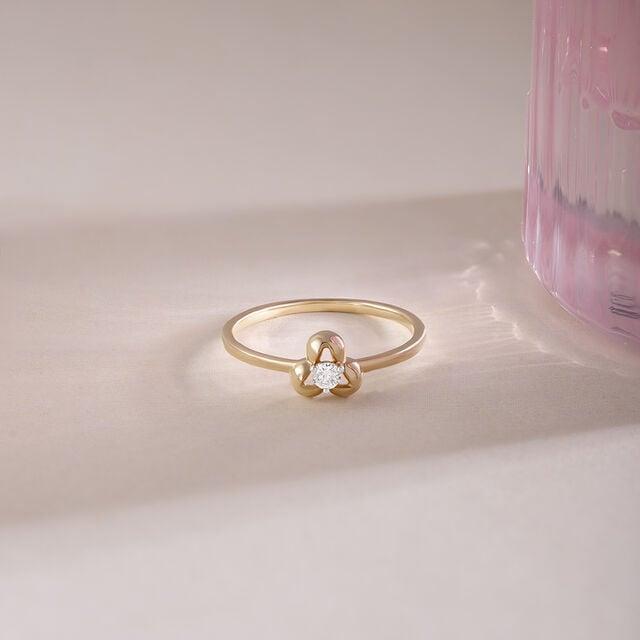 Iconic Shimmer Gold & Diamond Finger Ring,,hi-res image number null