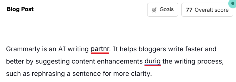 Grammarly AI tool for blogging