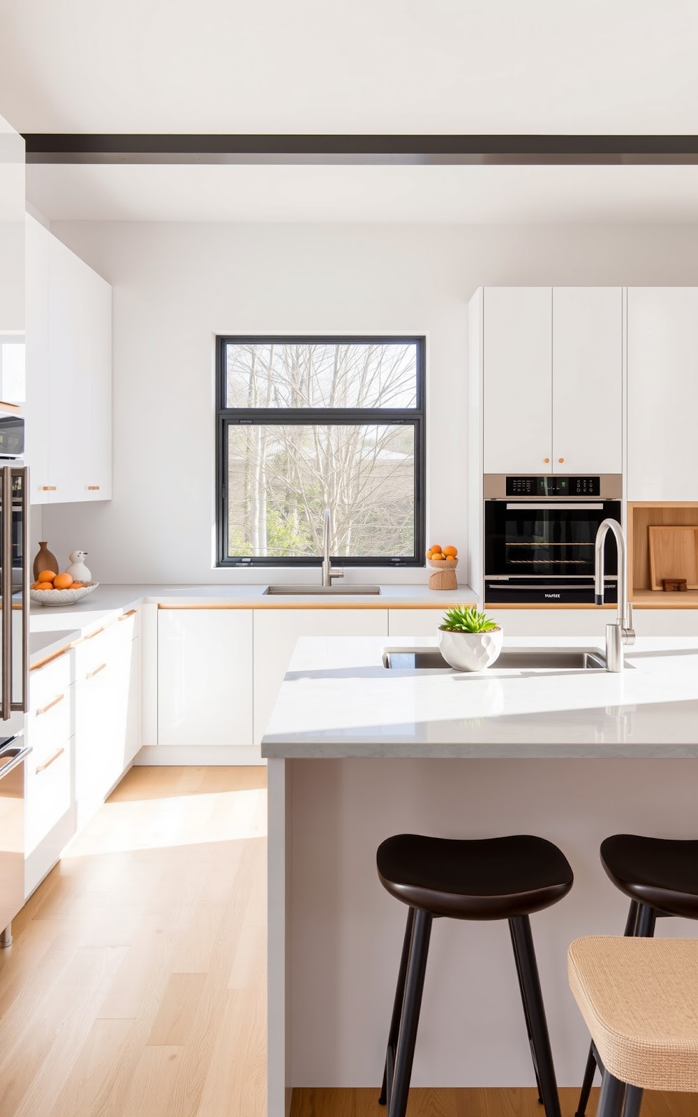 Bright modern kitchen with light color scheme