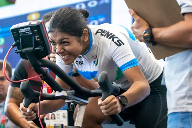 Alyssia Mourão ganhou dois ouros na Prova de Potência Máxima de ciclismo dos Jogos da Juventude 2024 (Foto: Grazie Batista/COB)