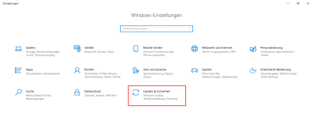 Öffnen Sie Windows „Einstellungen“ - „Update und Sicherheit“