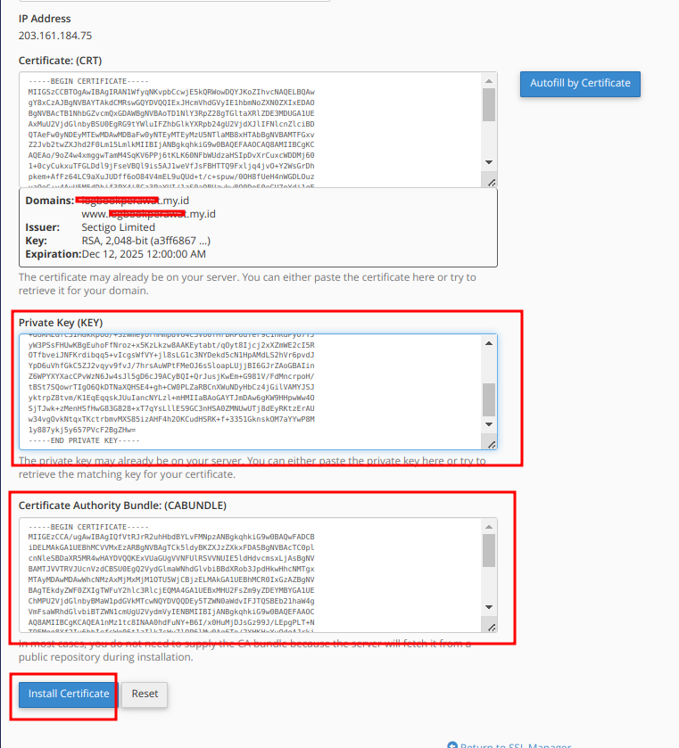 Cara Install SSL NicSRS