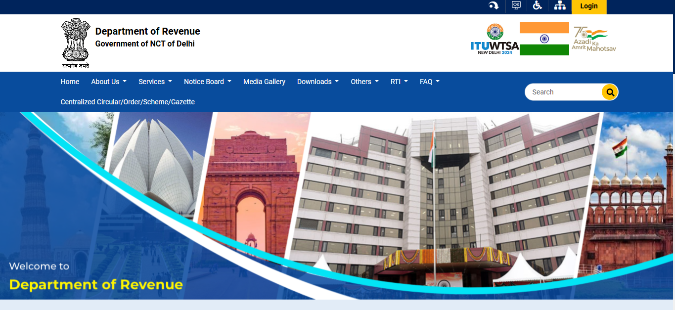 official website of the revenue department of Delhi government. 