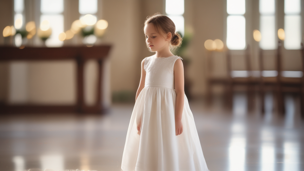 Child in white baptism dress