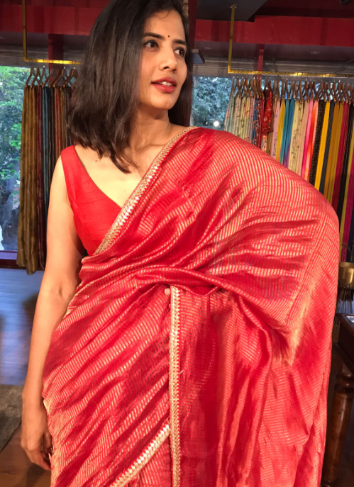 Karwa Chauth Red Saree at Mirra Clothing