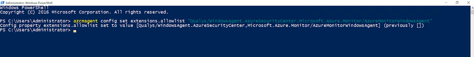 Configure Azure Arc agent extensions in Windows