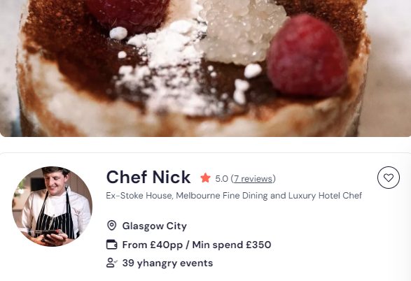 Chef Nick's meal prep glasgow