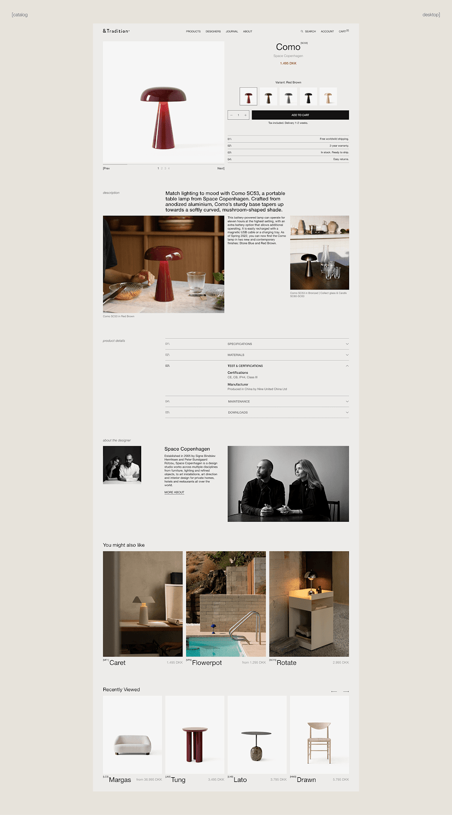 Image from the &Tradition's Branding and UI UX: Where Heritage Meets Modernity article on Abduzeedo