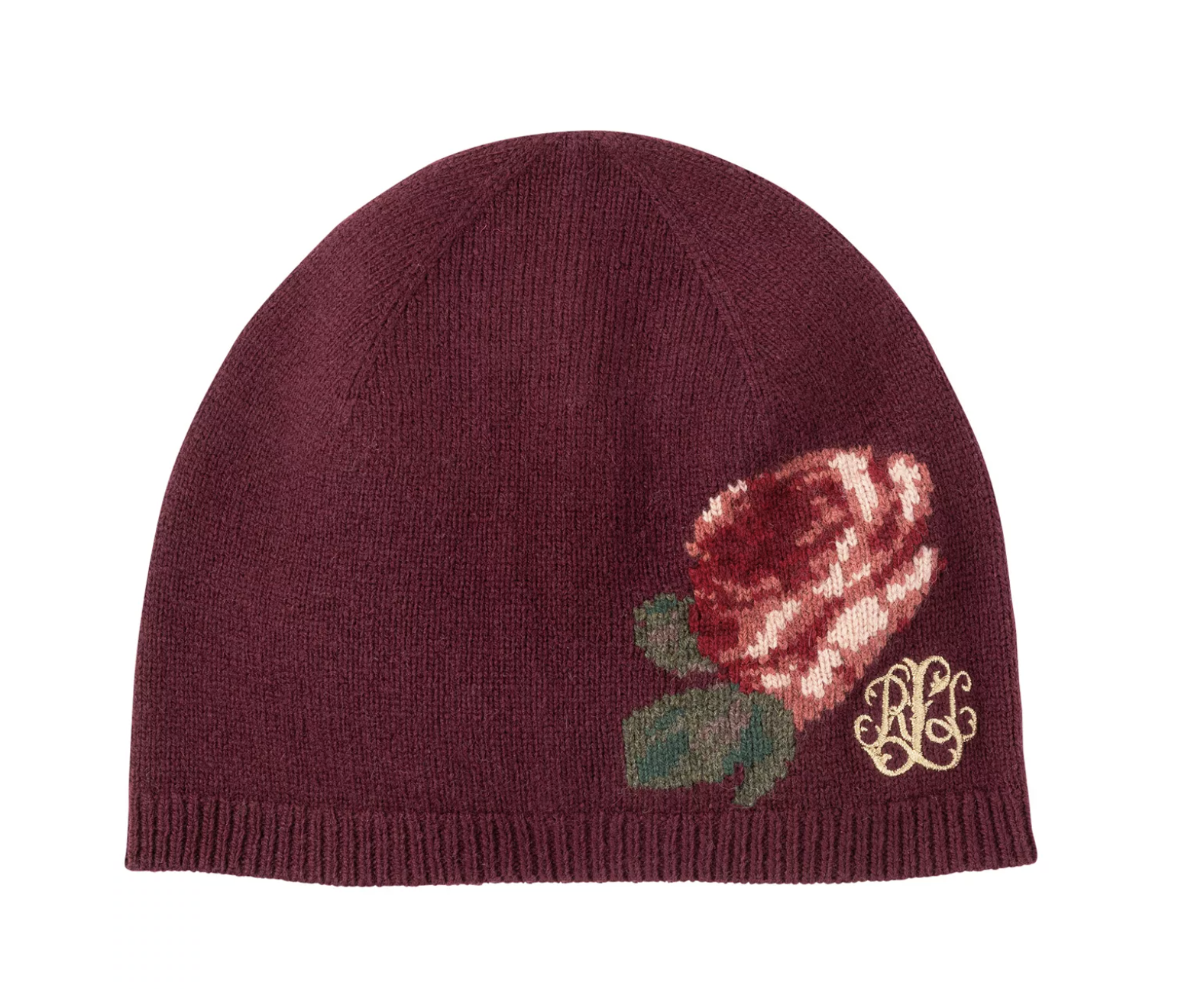 Lauren Ralph Lauren Flower Intarsia Knit Hat