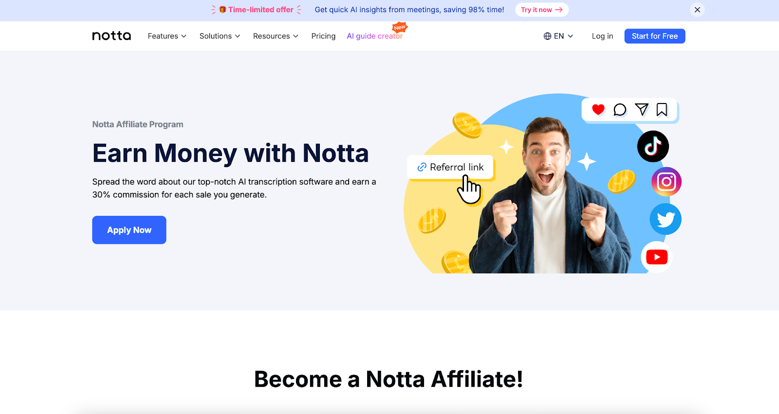 https://www.notta.ai/en/ affiliate program