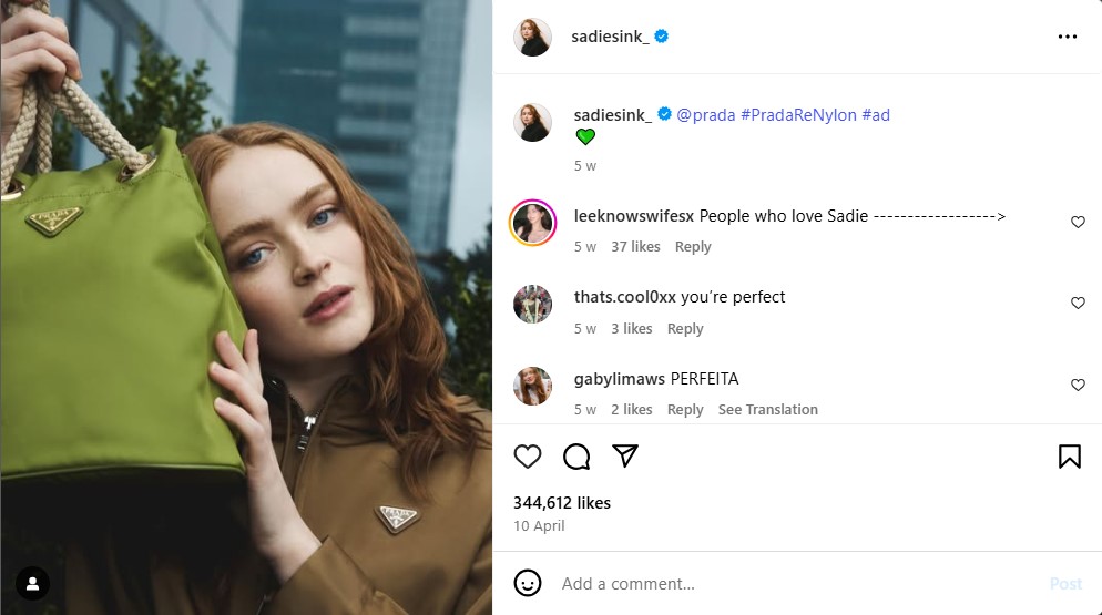 sponsored post on IG