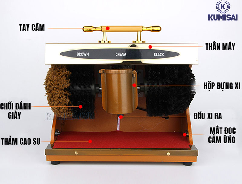 Cấu tạo cơ bản của máy đánh giày khách sạn