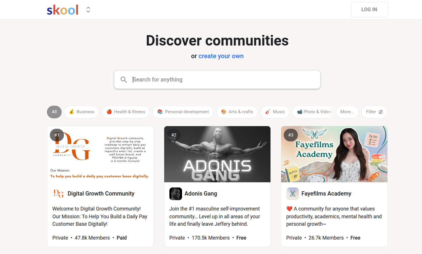 Skool community platform