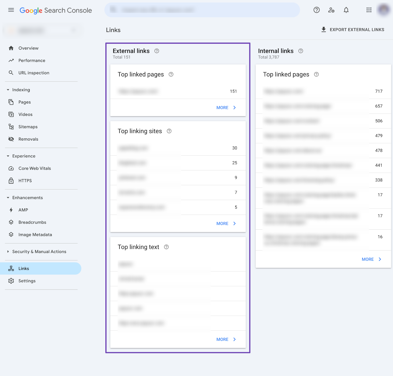 Google Search Console helps to comprehensively and unlimitedly monitor your website's backlink health