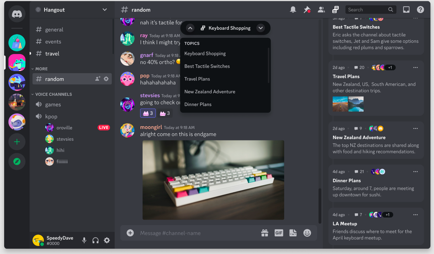 Discord (En iyi topluluk odaklı video konferans ve gündelik takım işbirliği aracı)