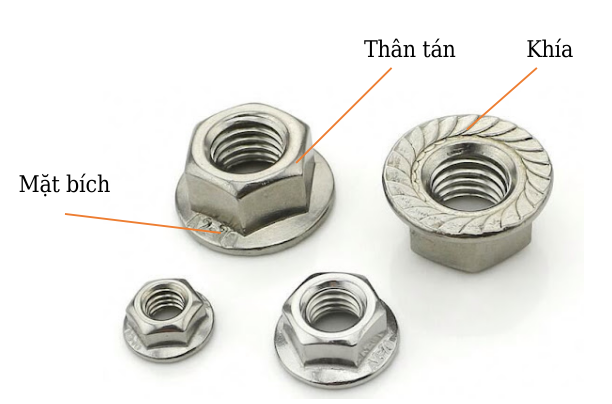 Cấu tạo Tán Khía (Flange Nut)