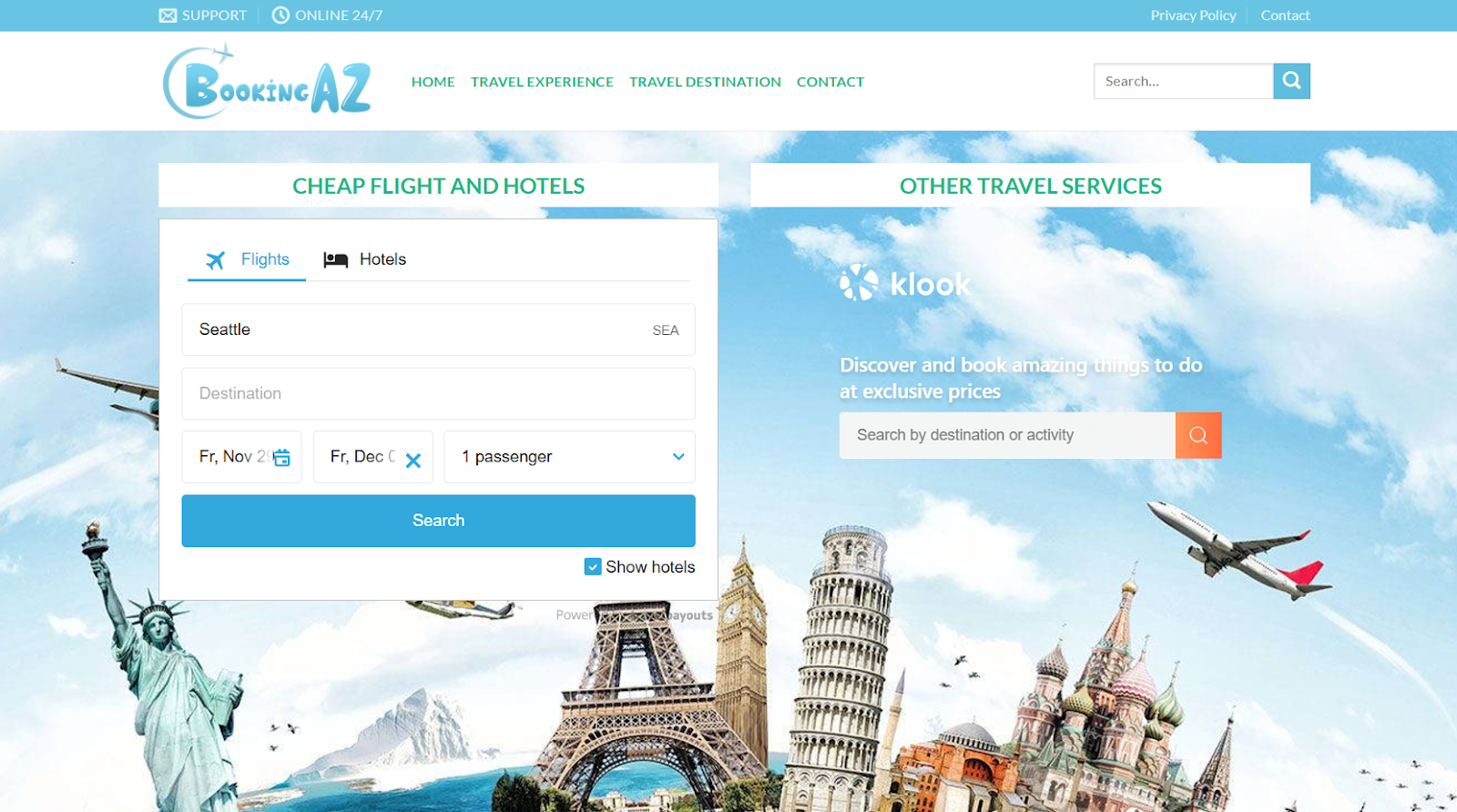 Book flights 2025 from a to z with Bookingaz