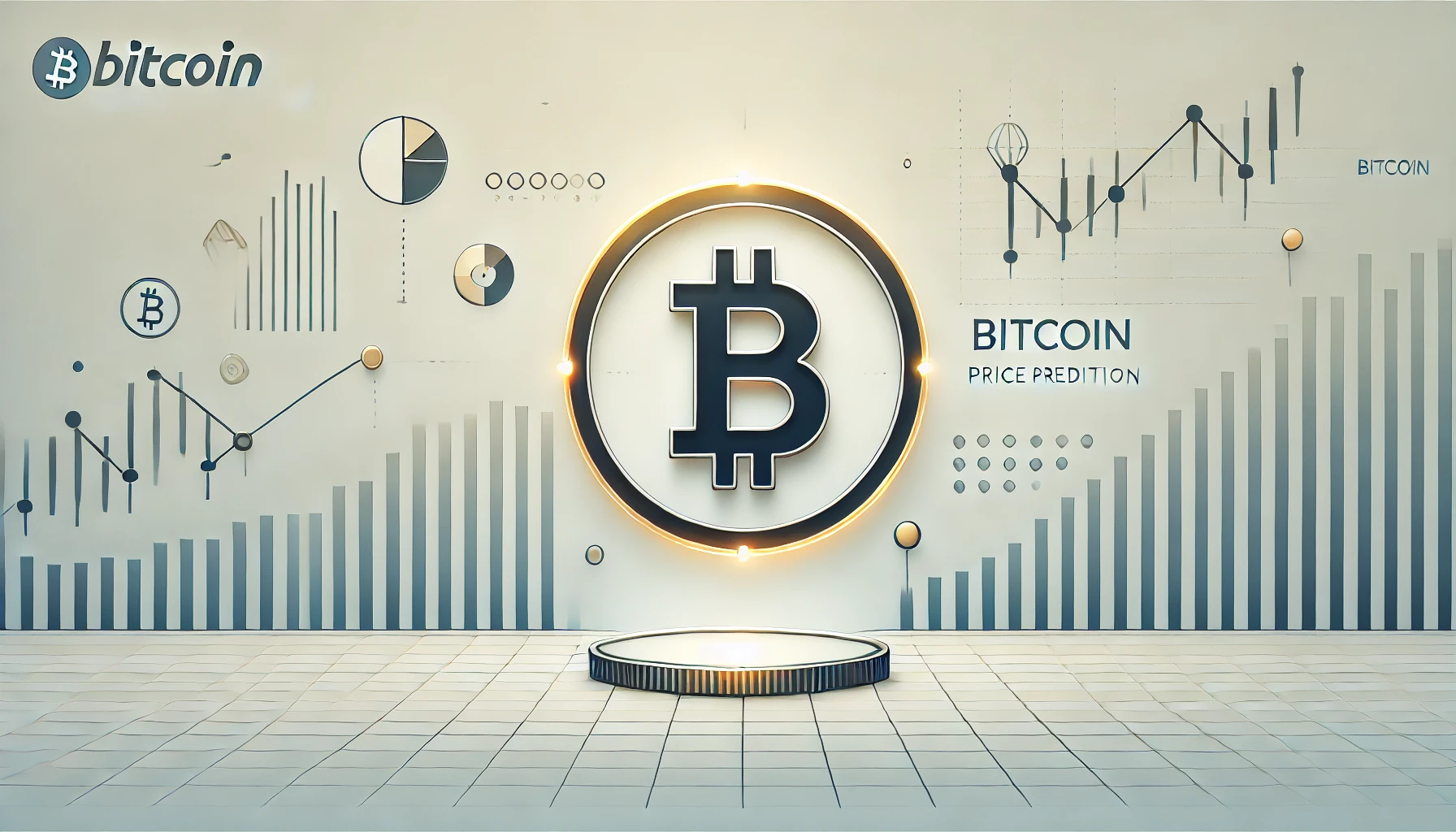 Bitcoin price prediction 2025 featuring a glowing Bitcoin logo, financial charts, and upward growth trends, ideal for cryptocurrency market analysis