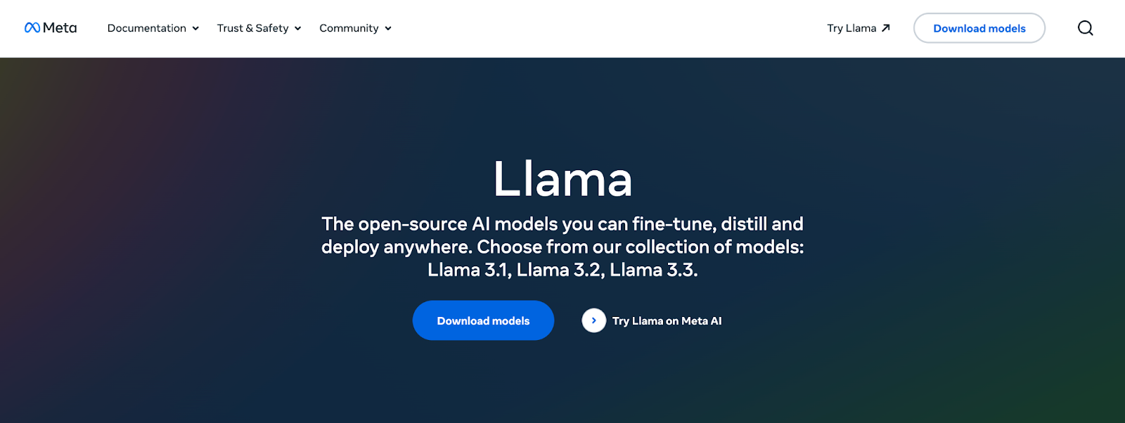 Llama 3 home page