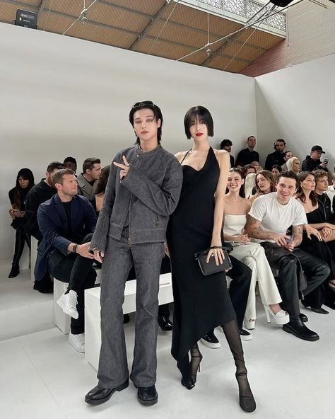 wooyoung and nana for courreges at paris fashion week