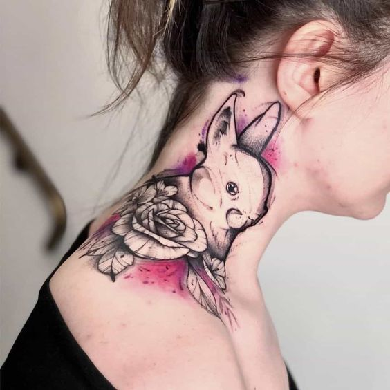 Animal Neck Tattoos for women