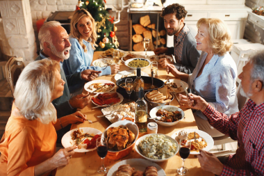 how a home remodeling project can positively impact your family christmas dinner at dining table custom built michigan