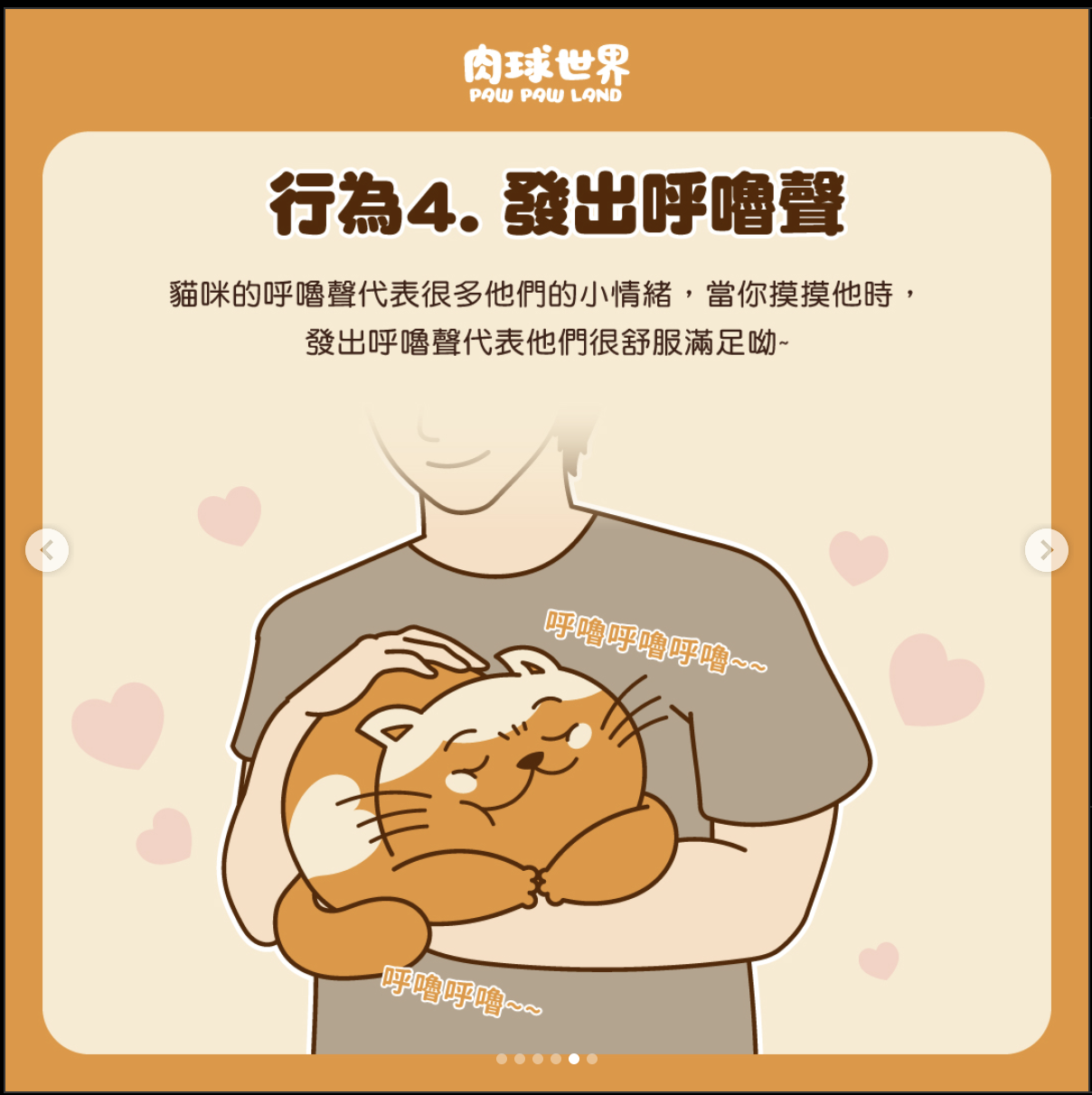 ● 行為（4）：貓咪發出呼嚕聲
