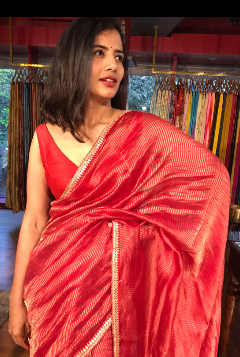 Red Navratri Saree from Mirra Clothing