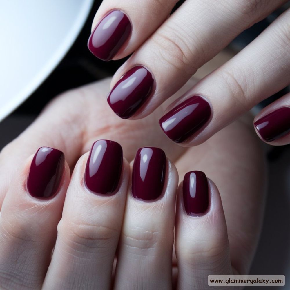 Burgundy fall Nails with Classic Solid Burgundy