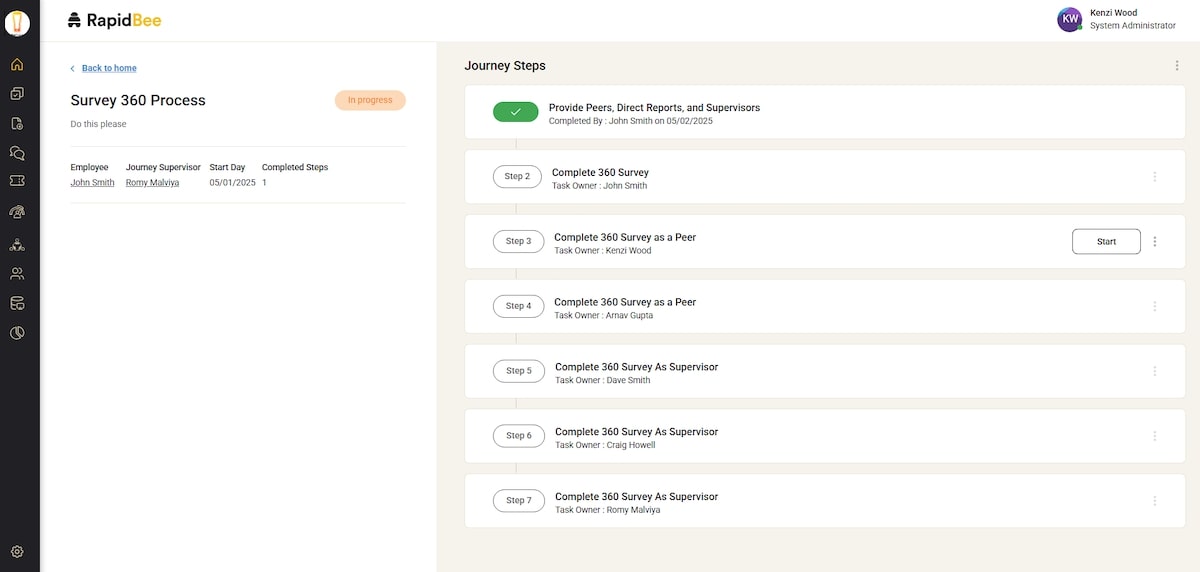 Benefits of AI powered service centers: Journey Steps in RapidBee’s Survey 360 Process