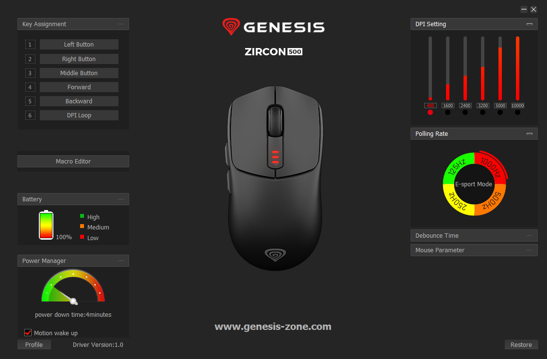 Zircon 500 Wireless Software