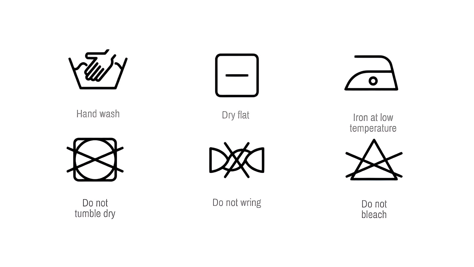 silk care label symbols