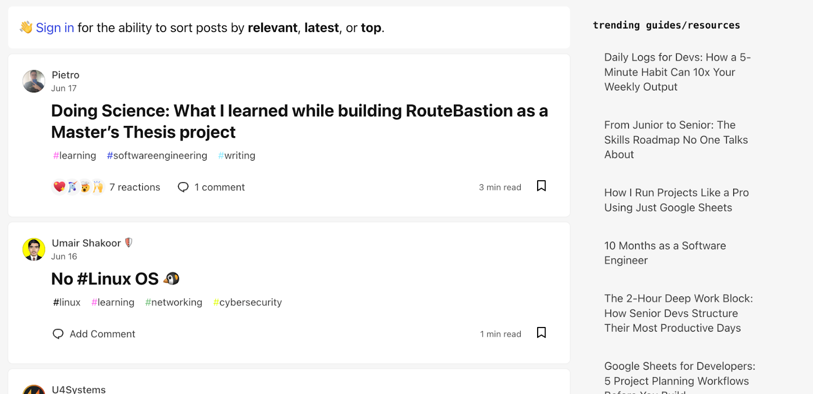dev.to learning