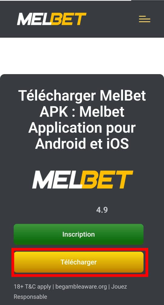 Télécharger Melbet pour Android