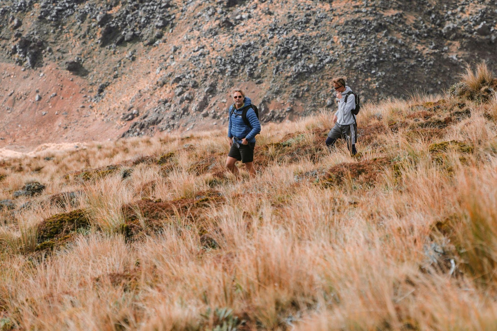 Two people hiking in a scenic mountain field, symbolizing the active lifestyle many regain after gastric sleeve surgery