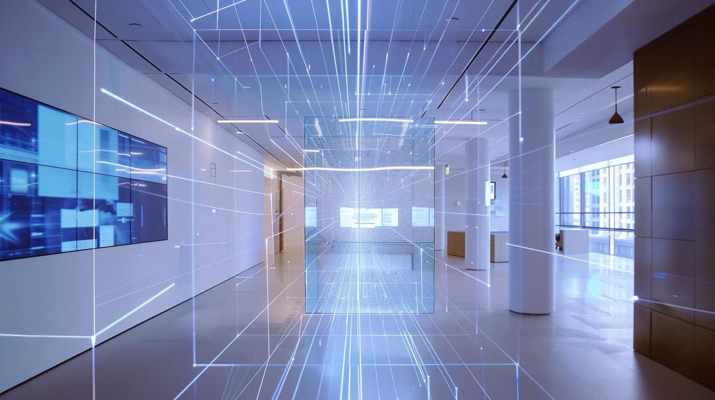 a sleek, modern office workspace showcases a digital display of an intuitive website structure diagram, illuminating the significance of user-friendly navigation and seo optimization.