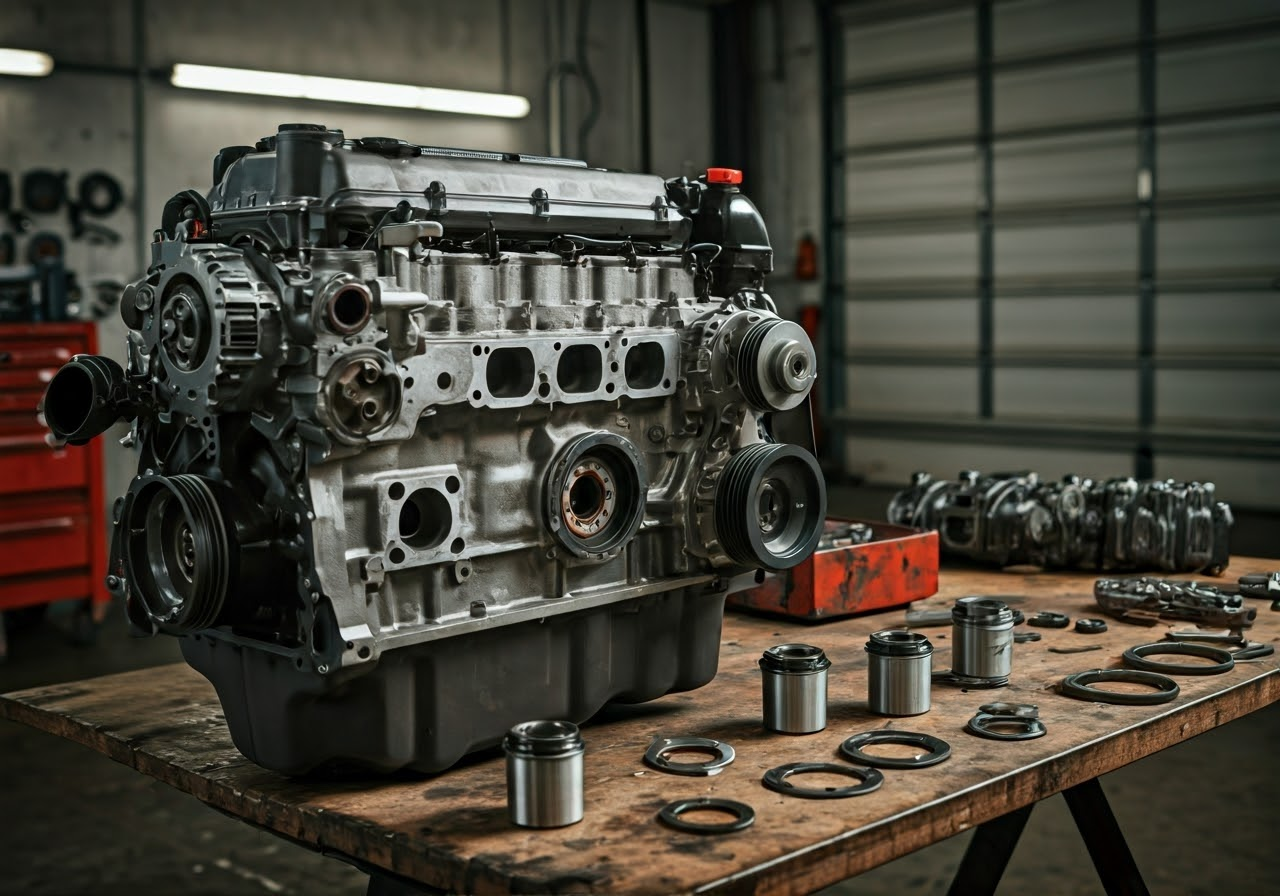 Mechanic working on diesel engine, how to choose the right parts for your diesel engine rebuild