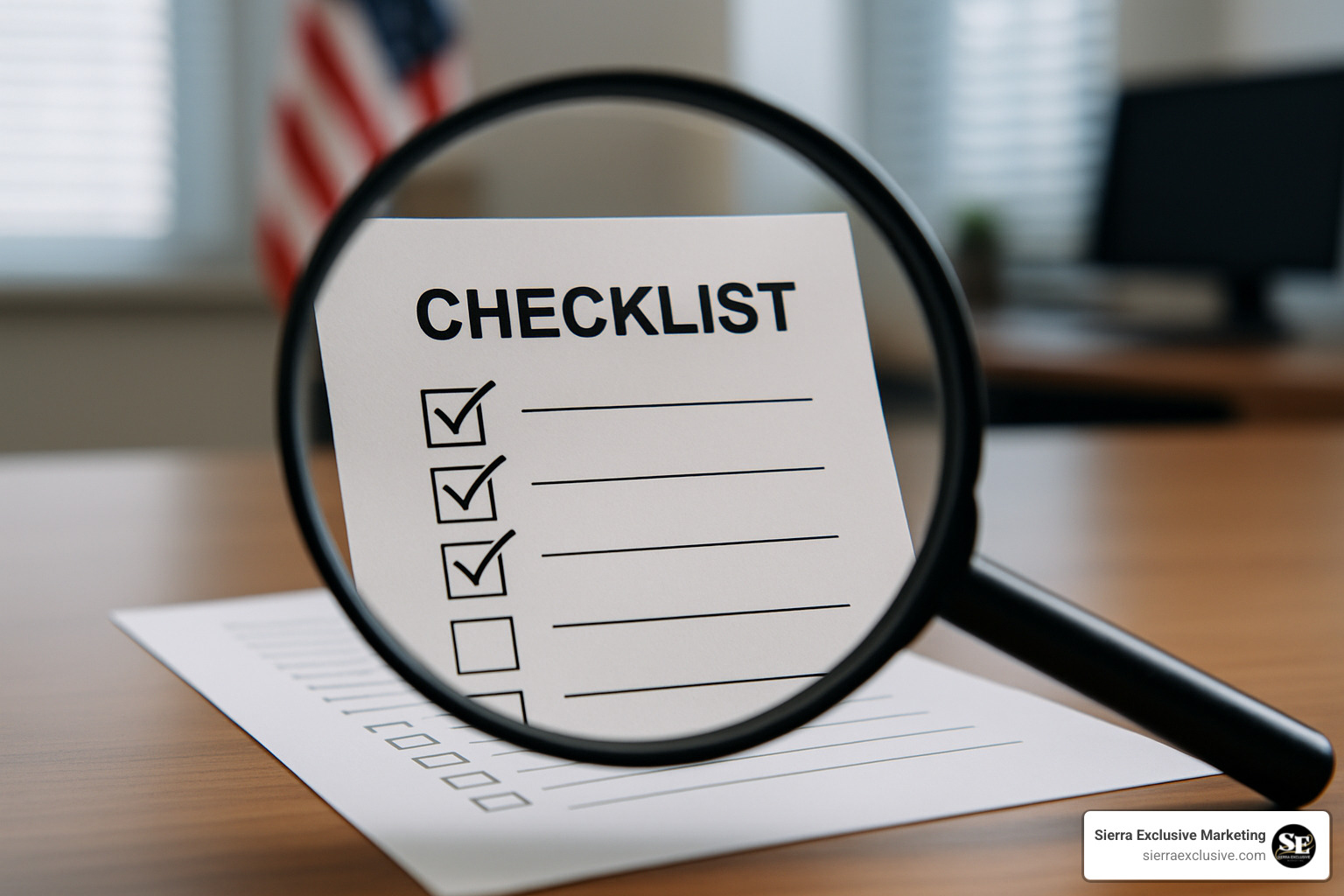 magnifying glass over checklist - local seo consulting