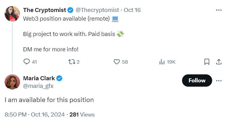 The Cryptomist Offers Job