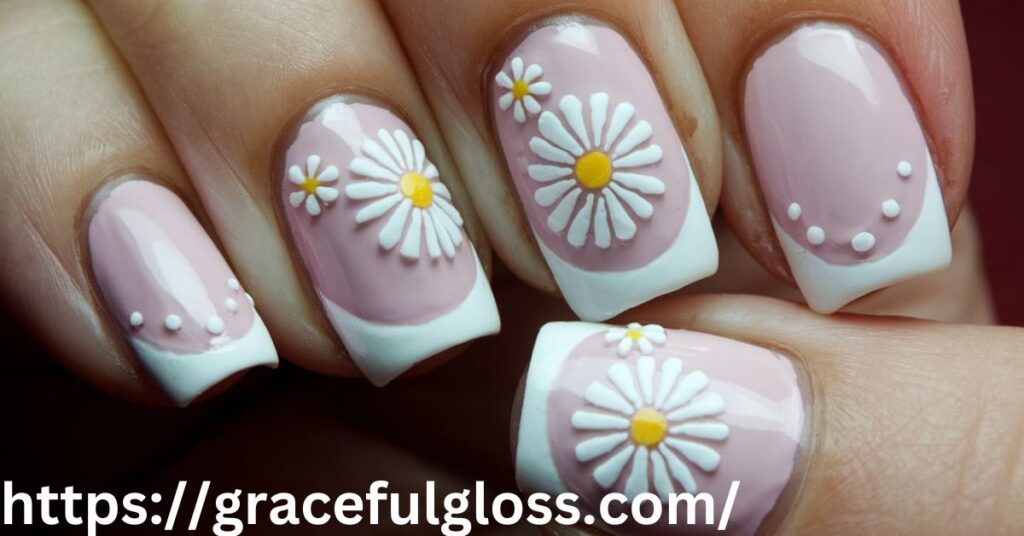  Subtle Floral Details Tip Nails