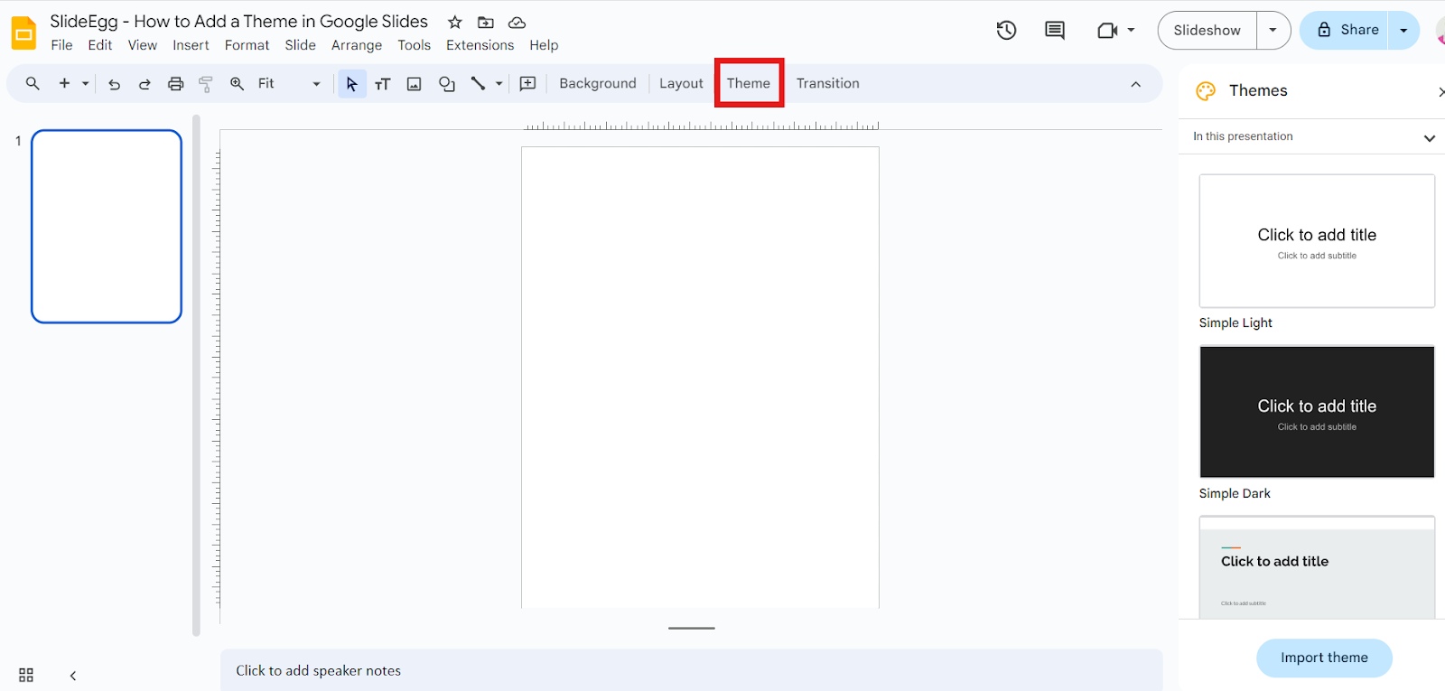 Accessing Theme in Google Slides