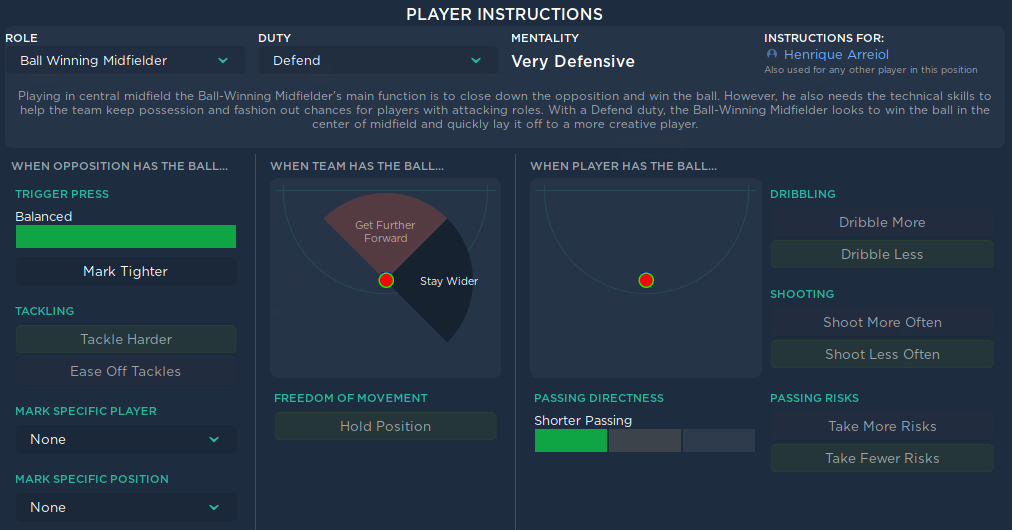 4-2-3-1 Lower League Tactic DM1 Instructions
